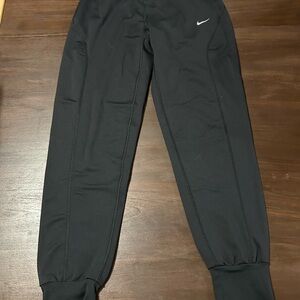Nike Black Track Joggers with White Swoosh